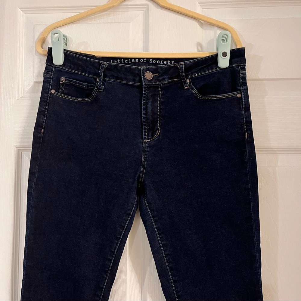 Articles of‎ Society dark wash raw hem flare leg denim jeans women’s size 31 - Picture 3 of 12